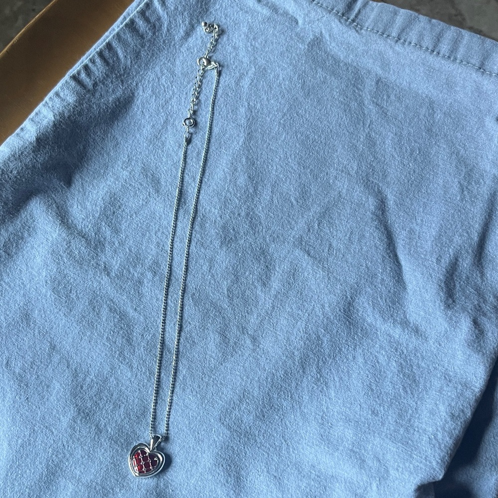 Silver Adjustable Necklace with Rotating Heart